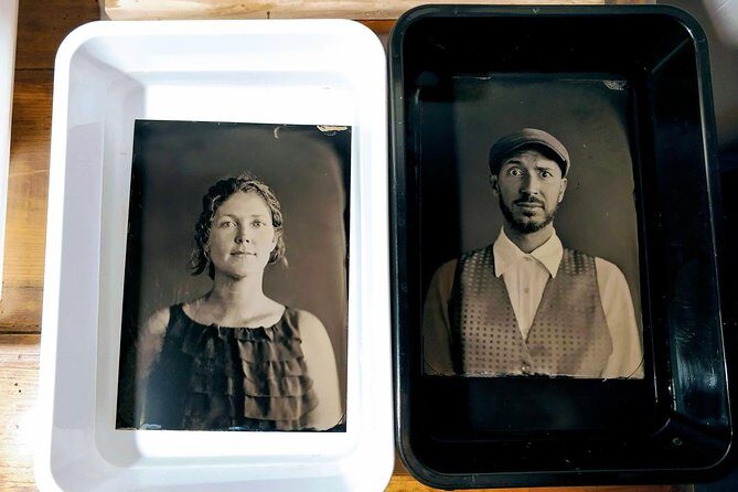 19th Century Photography Experience - When Your Tintype Is Ready: Picking Up the Plate About an Hour Later