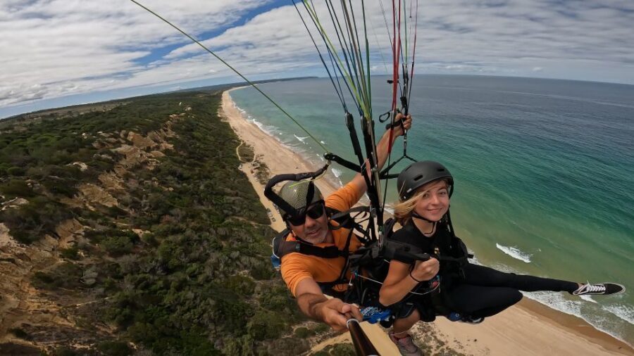 From Lisbon: Paragliding Pack (Flight+Video+Transportation) - The Pre-Flight Demonstration: How They Keep You Comfortable