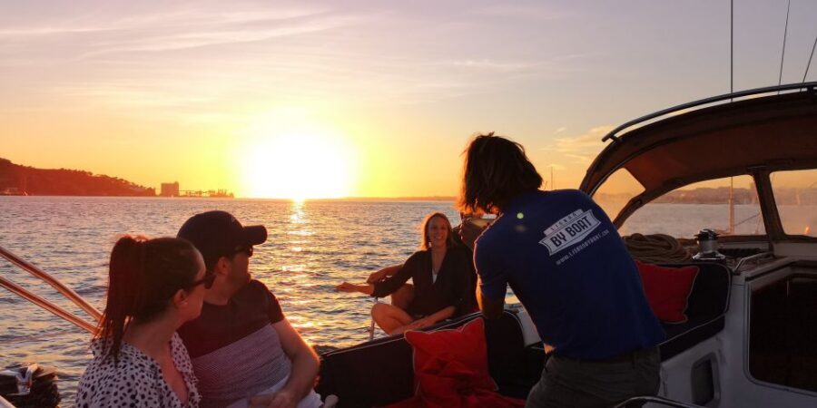 Lisbon: 2-Hour Sunset Sailing Tour on Luxury Sailing Yacht - Entering Lisbon by Boat Near the Monument to the Discoveries