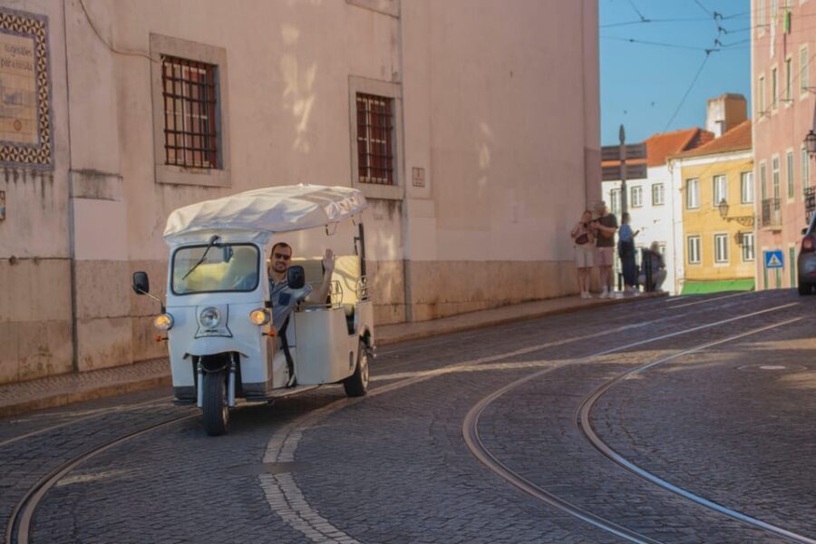 Lisbon: Early Morning TukTuk Tour - hotel/cruise ship pickup - São Jorge Castle area: the city from the rim