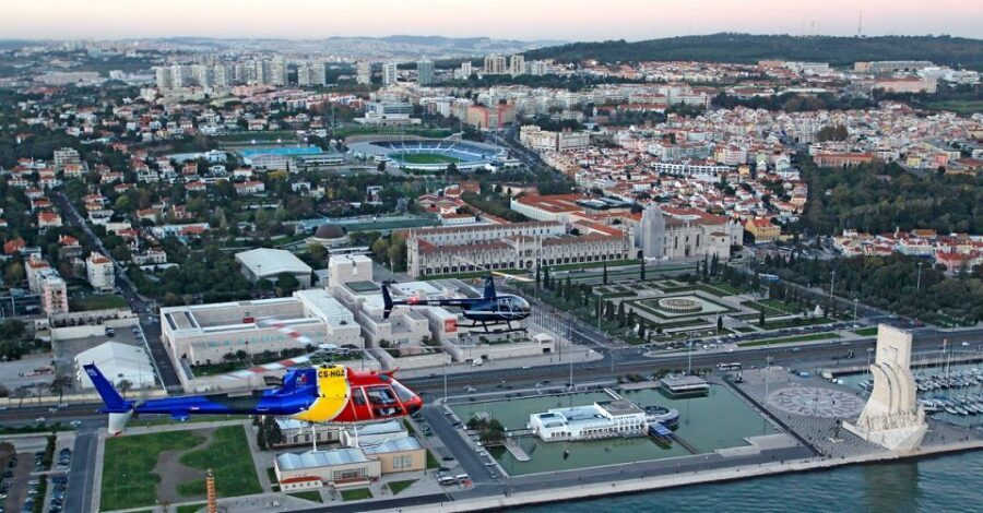 Lisbon: Helicopter Tour over Belem - Christ the King from above: a viewpoint with serious scale