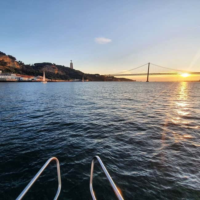 Lisbon: Sunset Catamaran Cruise with Drinks - The Route From Commerce Square Toward Cristo Rei: Lisbon by Water