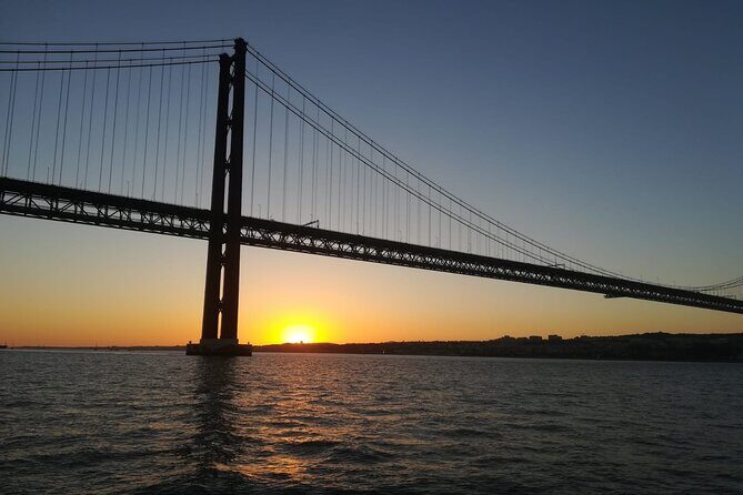Lisbon Sunset Sailing with Portuguese Wine and History - Getting your bearings: Vasco da Gama Bridge and the newer Lisbon skyline